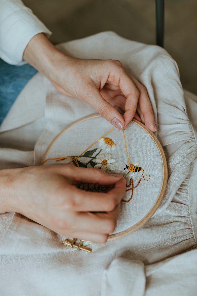 Close-up of fine Hanfu embroidery — a key craftsmanship sign of authentic, well-made pieces