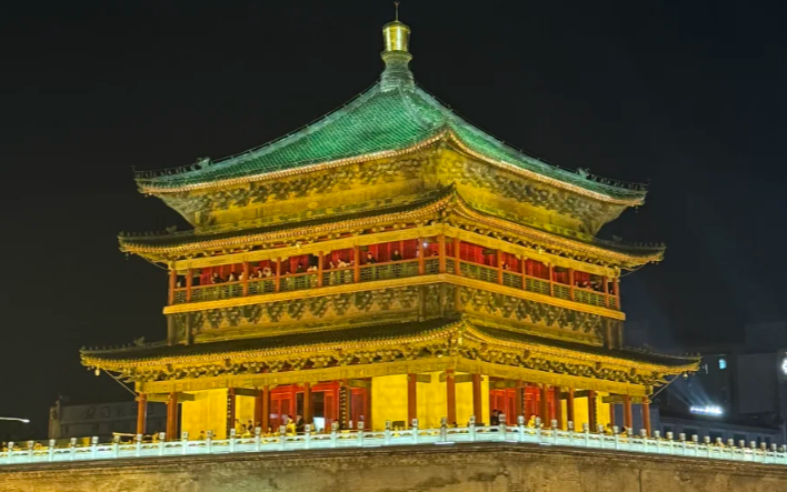 Ancient Xi'an city wall and historic scenery for Hanfu travel in China